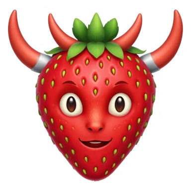  a strawberry with horns  sticker