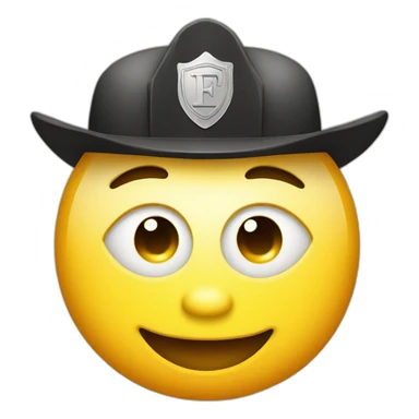 F letter with a firefighter hat sticker