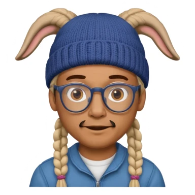 man with braids glasses beanie and goat beard sticker