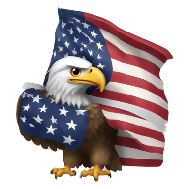 Eagle with American flag sticker