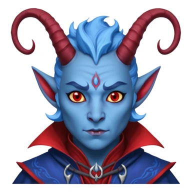 wizard thiefling with blue skin sticker
