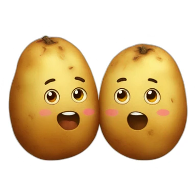 two potatoes being a cute couple sticker