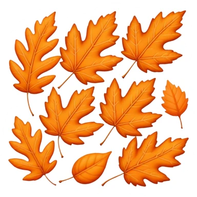 Pastel orange leaves  sticker