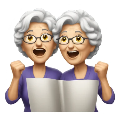 Two old ladies cheering sticker