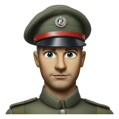 photorealistic serious french soldier 1960s sticker