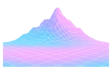 vaporwave style grid mountain, pastel colors sticker
