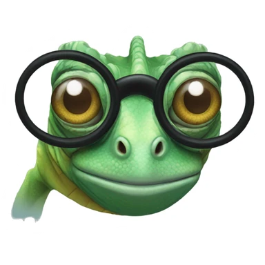 chameleon wearing a monocle sticker