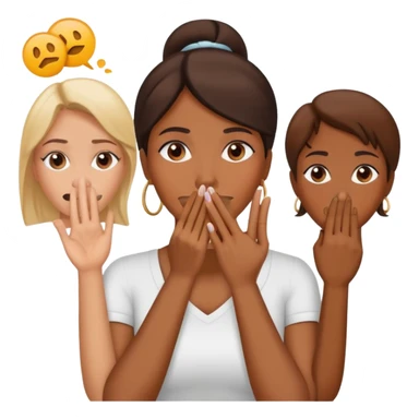 Oops gesture with hand covering mouth, then three female symbols in a row sticker