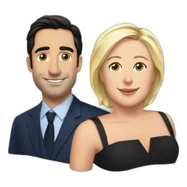 Jordan Bardella et marine le pen sticker