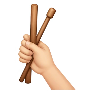 Hand holding Woodstick sticker