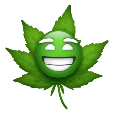 Weed leaf laughing emoji sticker