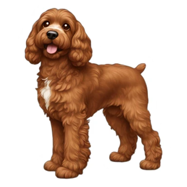 Reddish brown cockapoo from the side full body sticker