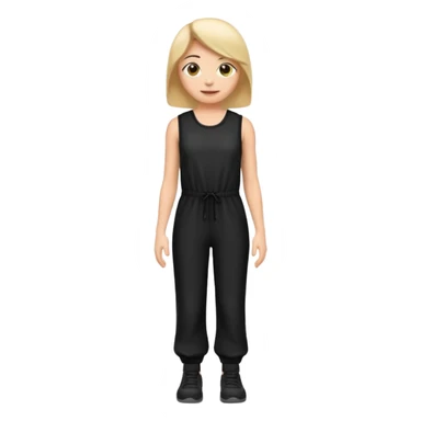 create an emoji, sleeveless fitted black jumpsuit sticker