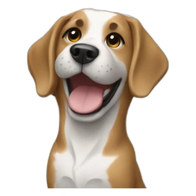 Dog waving a flag from argentina with Real Madrid shirt on sticker