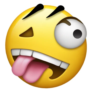 make a regular yellow emoji wih tongue out and x insted of eyes sticker