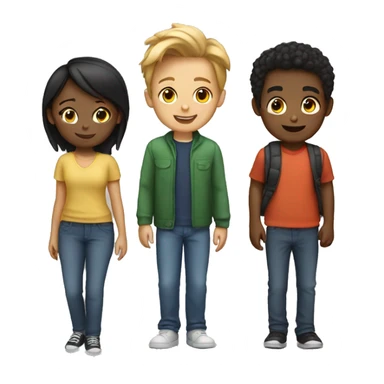 2 girls and 1 boy friends sticker