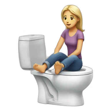 woman sitting on toilets sticker