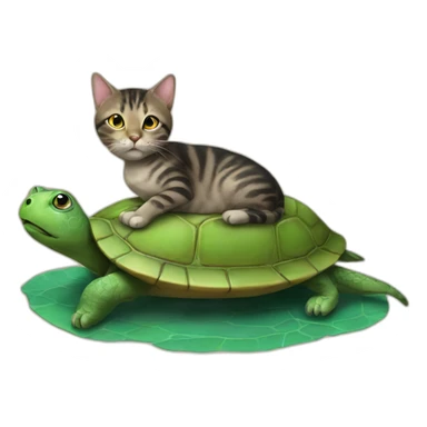 A cat on a turtle sticker