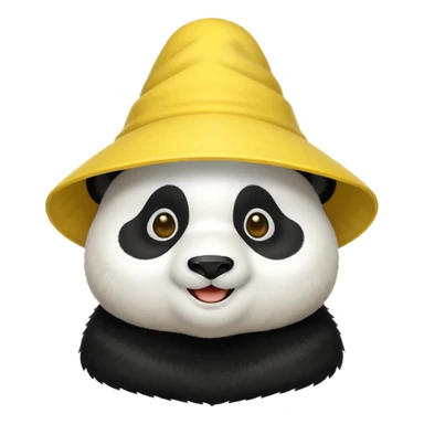 panda with yellow conical hat sticker