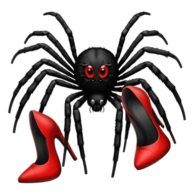 Spider with red high heels sticker