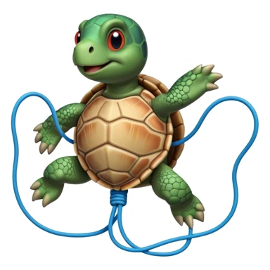 A turtle doing jumping ropes sticker