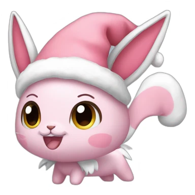 Sylveon-santa-hat sticker