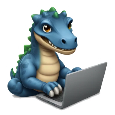 dinasour with laptop sticker