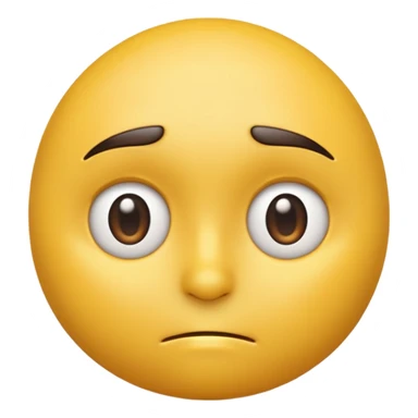 A 3D yellow emoji face giving a side-eye expression, one eyebrow raised, eyes looking sideways with a slightly skeptical or unimpressed look, clean white background, realistic shading, high detail, glossy texture, centered composition. sticker