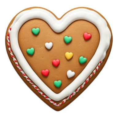 gingerbread heart cookie with white holiday icing sticker