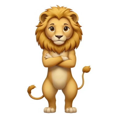 female anthropomorphised lion character standing confidently with arms folded sticker