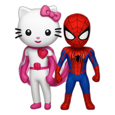 spiderman and hello kitty sticker