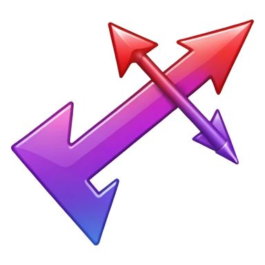 color gradient between red and purple glitter arrow right sticker