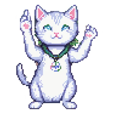 cat making a peace sign sticker