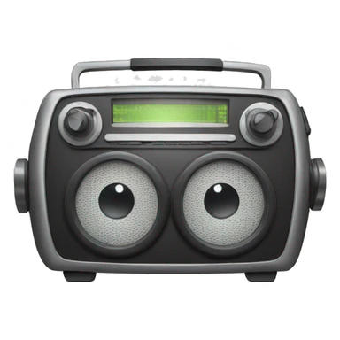 radio with glasses sticker