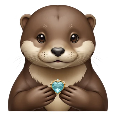 Female otter with an engagement ring sticker