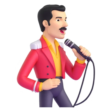 Freddie Mercury singing with microphone sticker