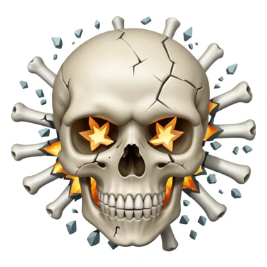 Skull with head explode sticker