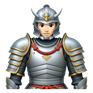 silver samurai armour sticker