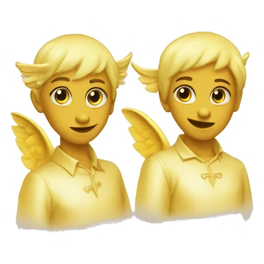 Yellow Gemini angel and devil twins  sticker