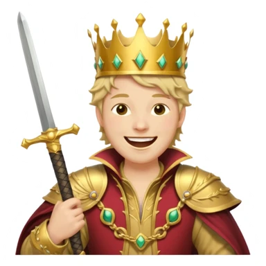 🤣+🗡️👑🧥 sticker