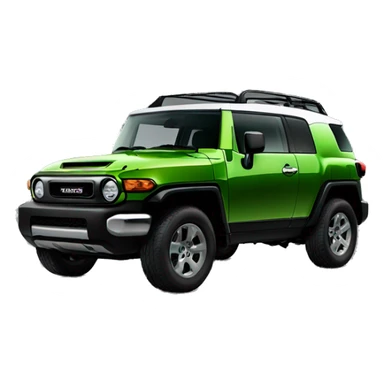 Green FJ Cruiser cruiser with black wheels sticker