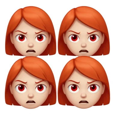 黑色背景，白色圆眼睛，从正常表情转变到生气，然后由生气转变到正常 sticker