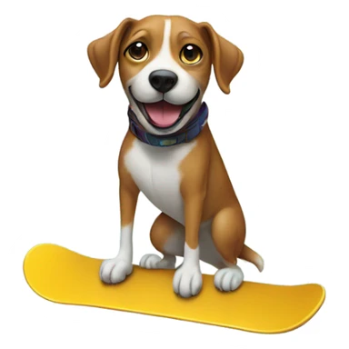 Dog on a snowboard sticker