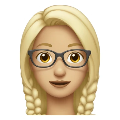 mujer rubia con lentes blancos sticker