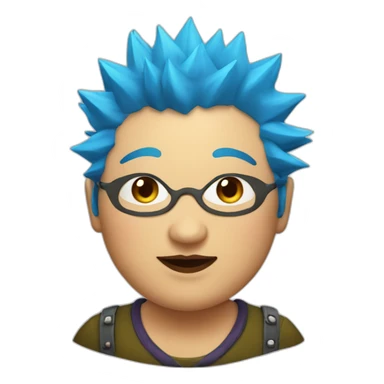 Older fat lesbian Chilean very short spiky bright blue hair sticker
