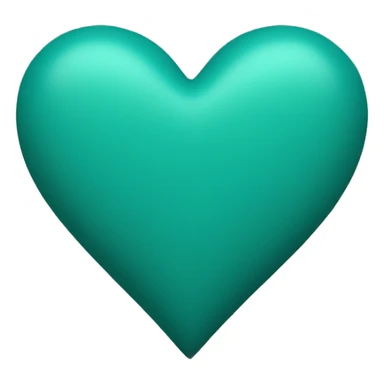 Teal green matte heart sticker