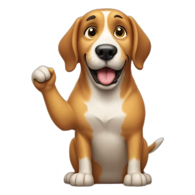 Fat Hound Dog saying yes with the hand sticker