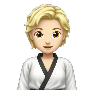 judoka-girl-blond-short hair-black belt sticker