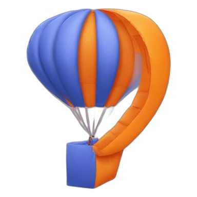 orange letter Q to which the parachute is attached sticker