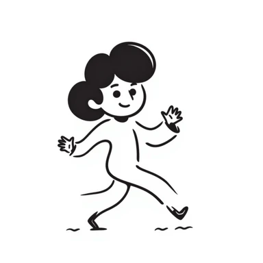 hand-drawn doodle style stick figure sticker